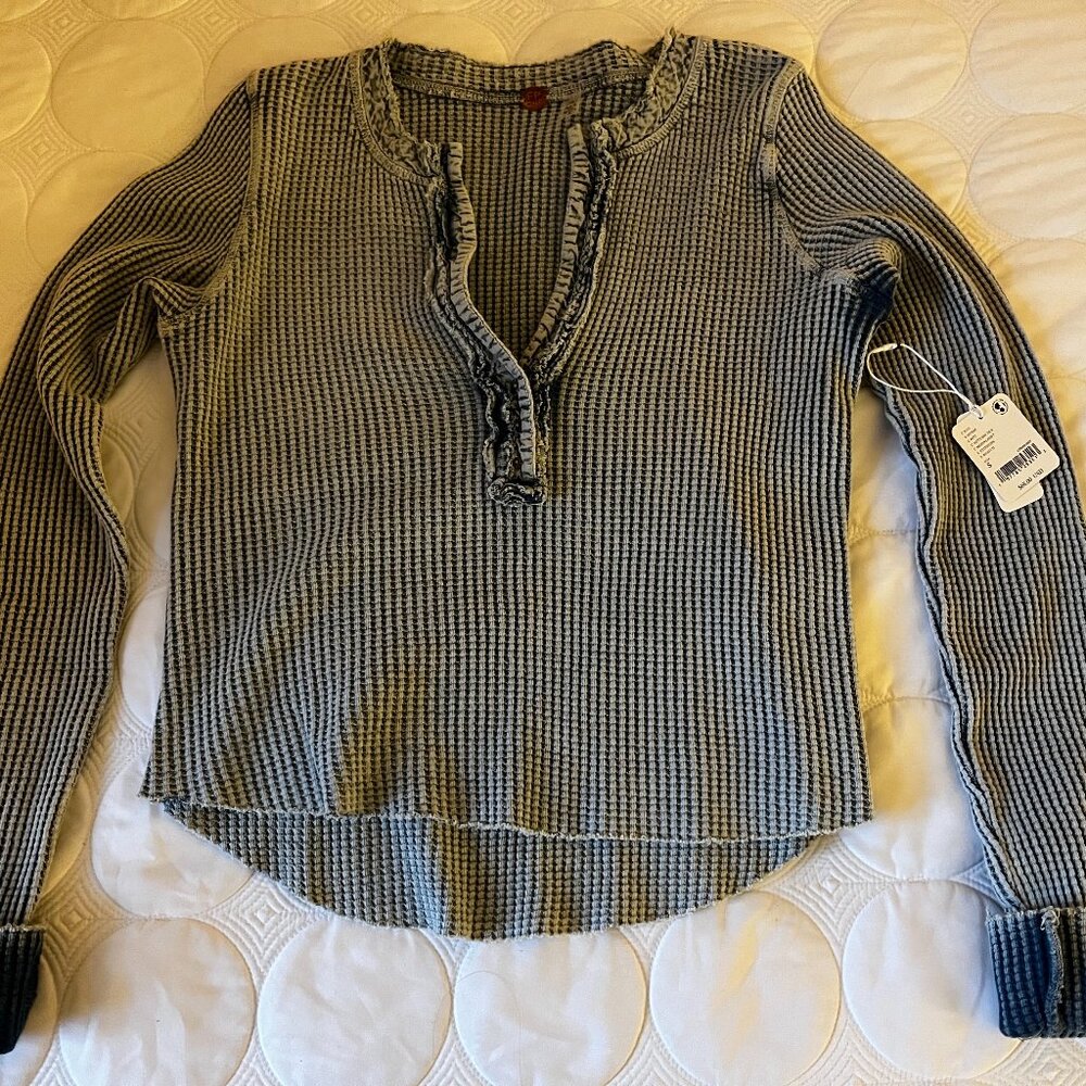 Free People Long-Sleeve Henley Top (NWT)